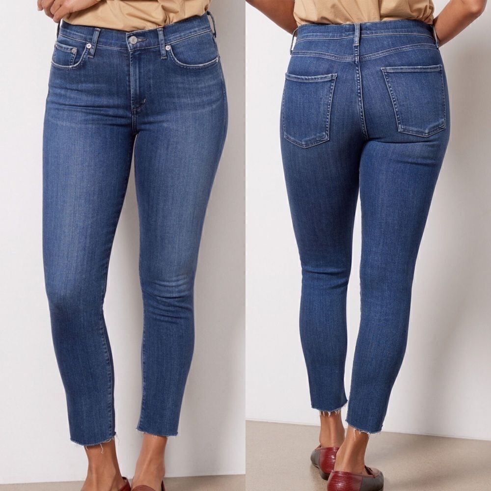 AGOLDE Sophie Crop Denim Raw Hem Jeans SIZE 27